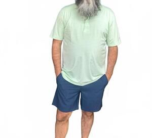 NEW SOUTHERN POINT CO. horizon stripe polo in green